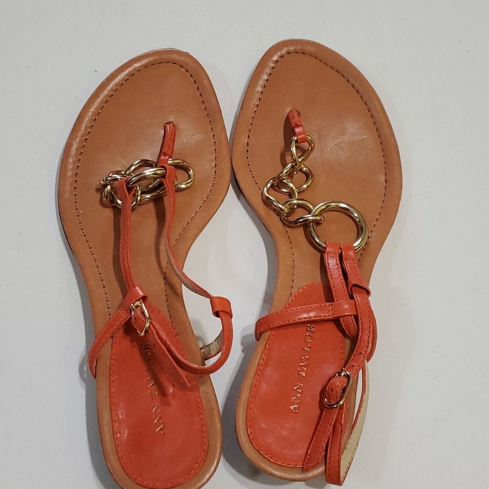 Ann Taylor Loft Thong Chain Sandals 5M